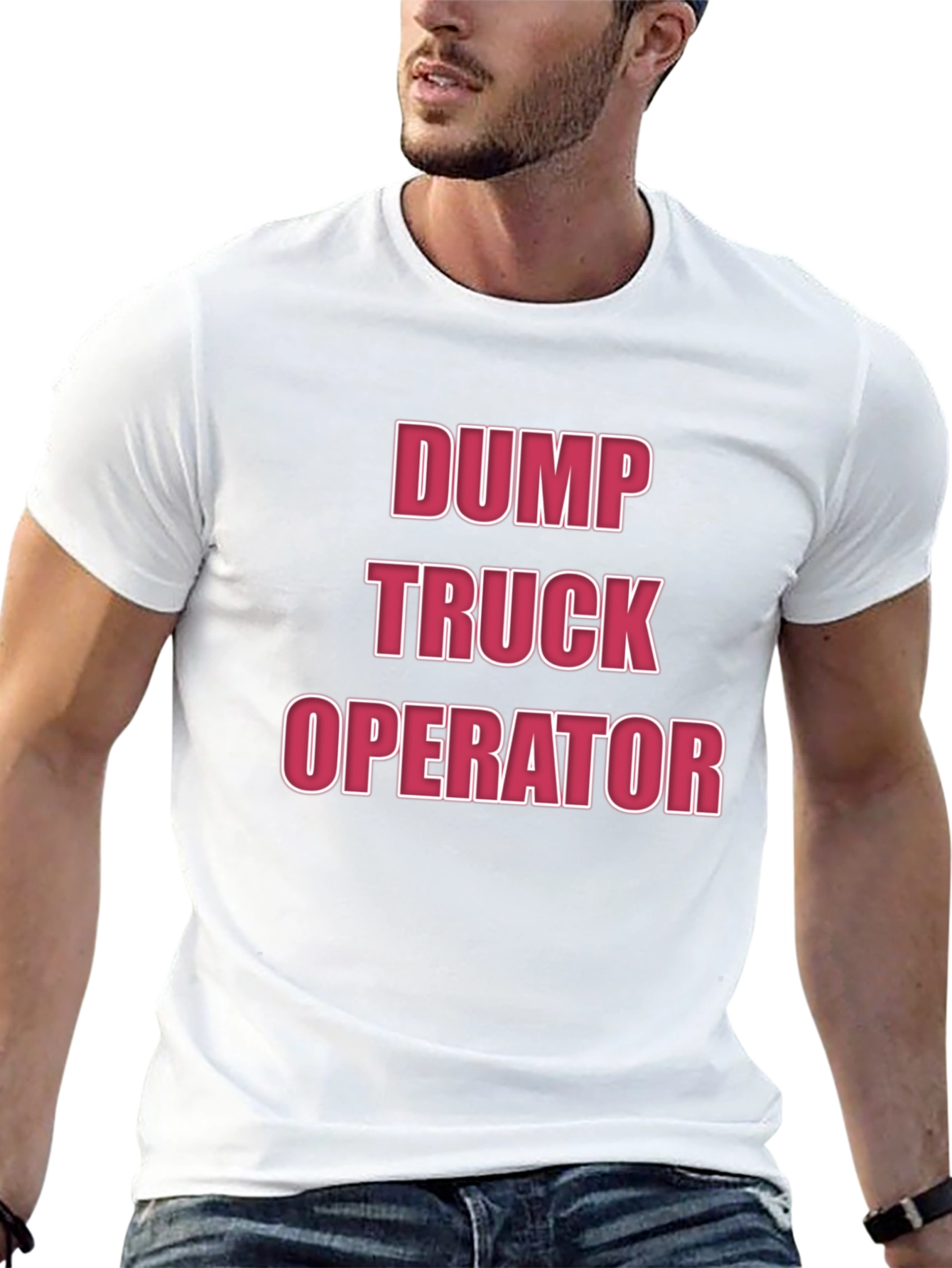 Dump Truck Operator T-Shirt - Black Crew Neck