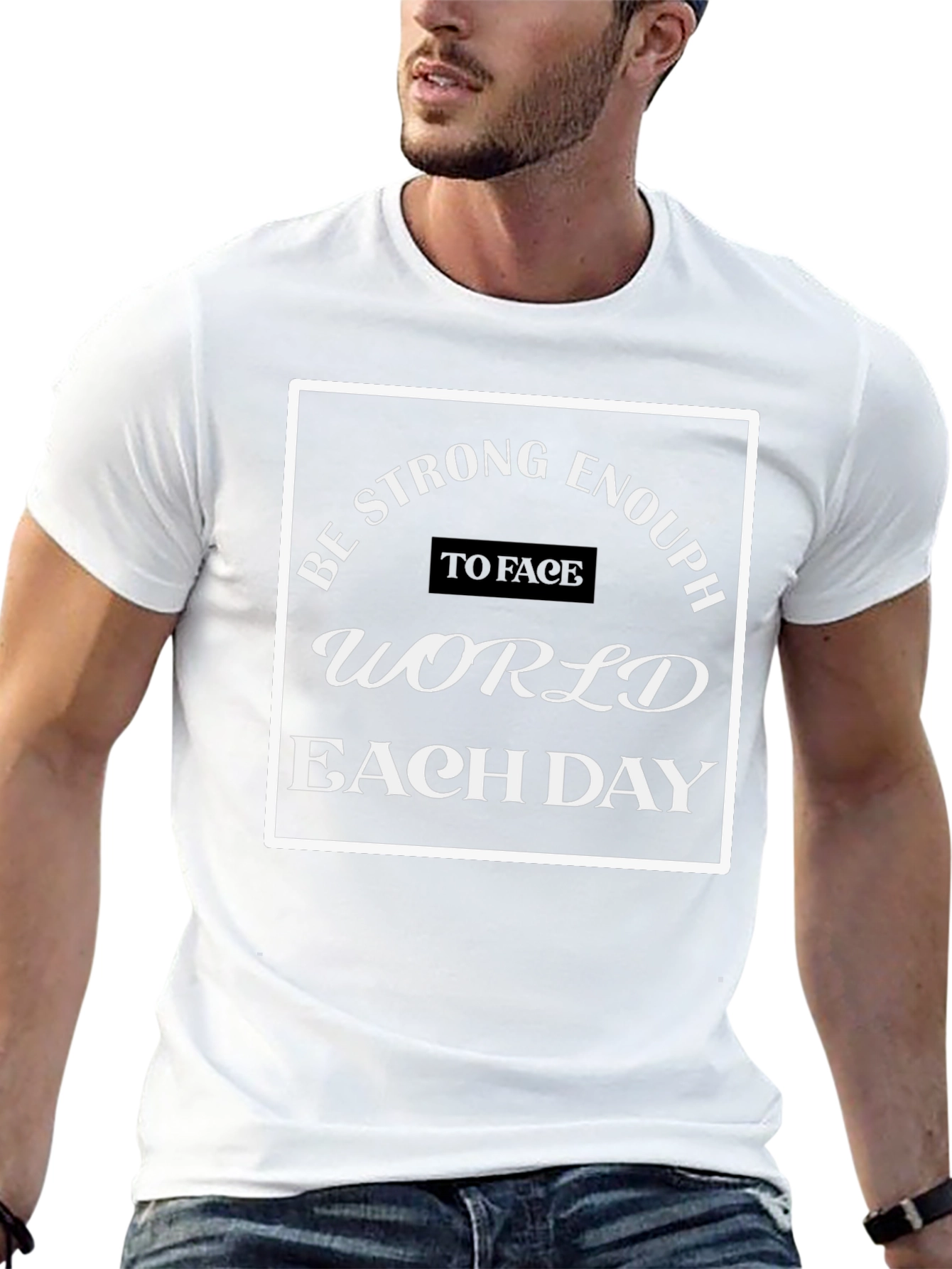 Be Strong Enough T-Shirt - Black Cotton Blend