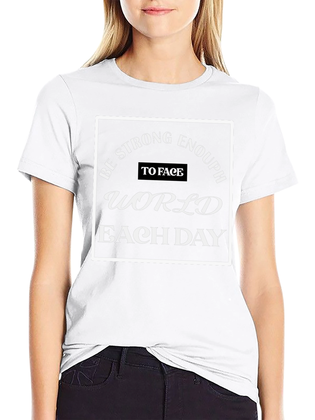 Be Strong Enough T-Shirt - Black Cotton Blend
