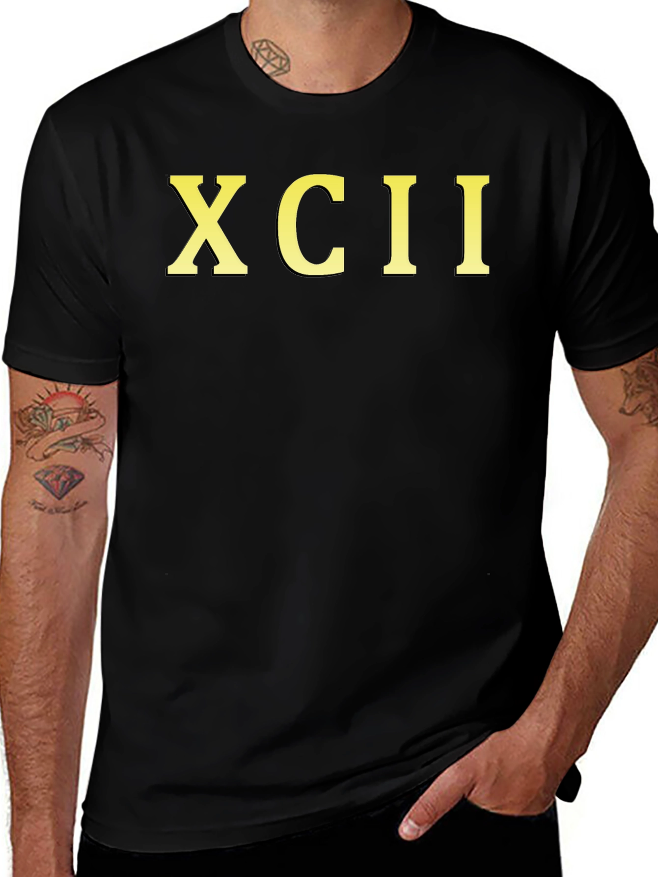 XCII Roman Numerals T-Shirt - Black