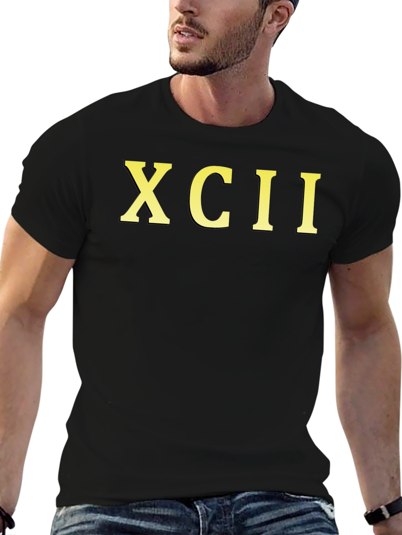 XCII Roman Numerals T-Shirt - Black