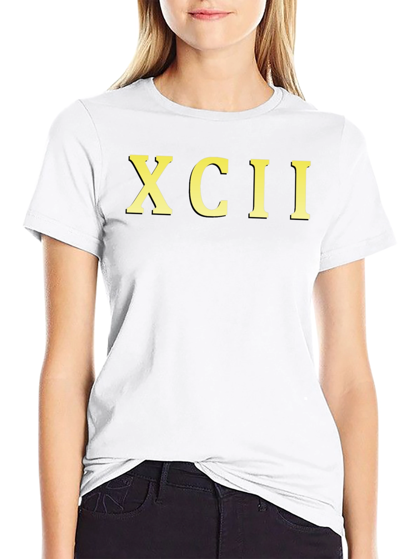 XCII Roman Numerals T-Shirt - Black