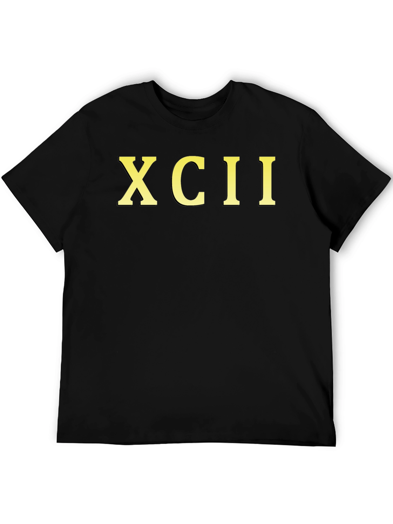 XCII Roman Numerals T-Shirt - Black
