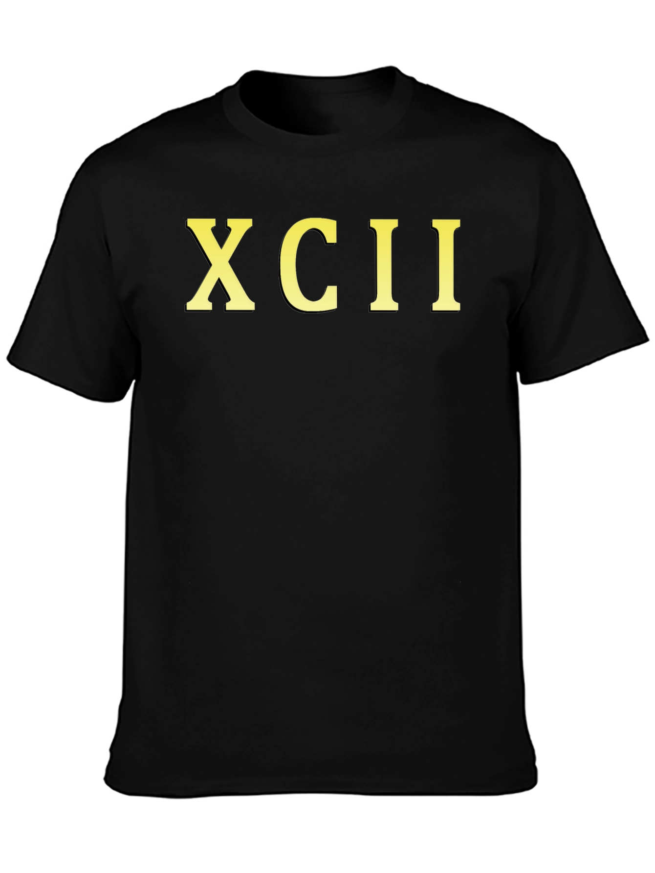 XCII Roman Numerals T-Shirt - Black