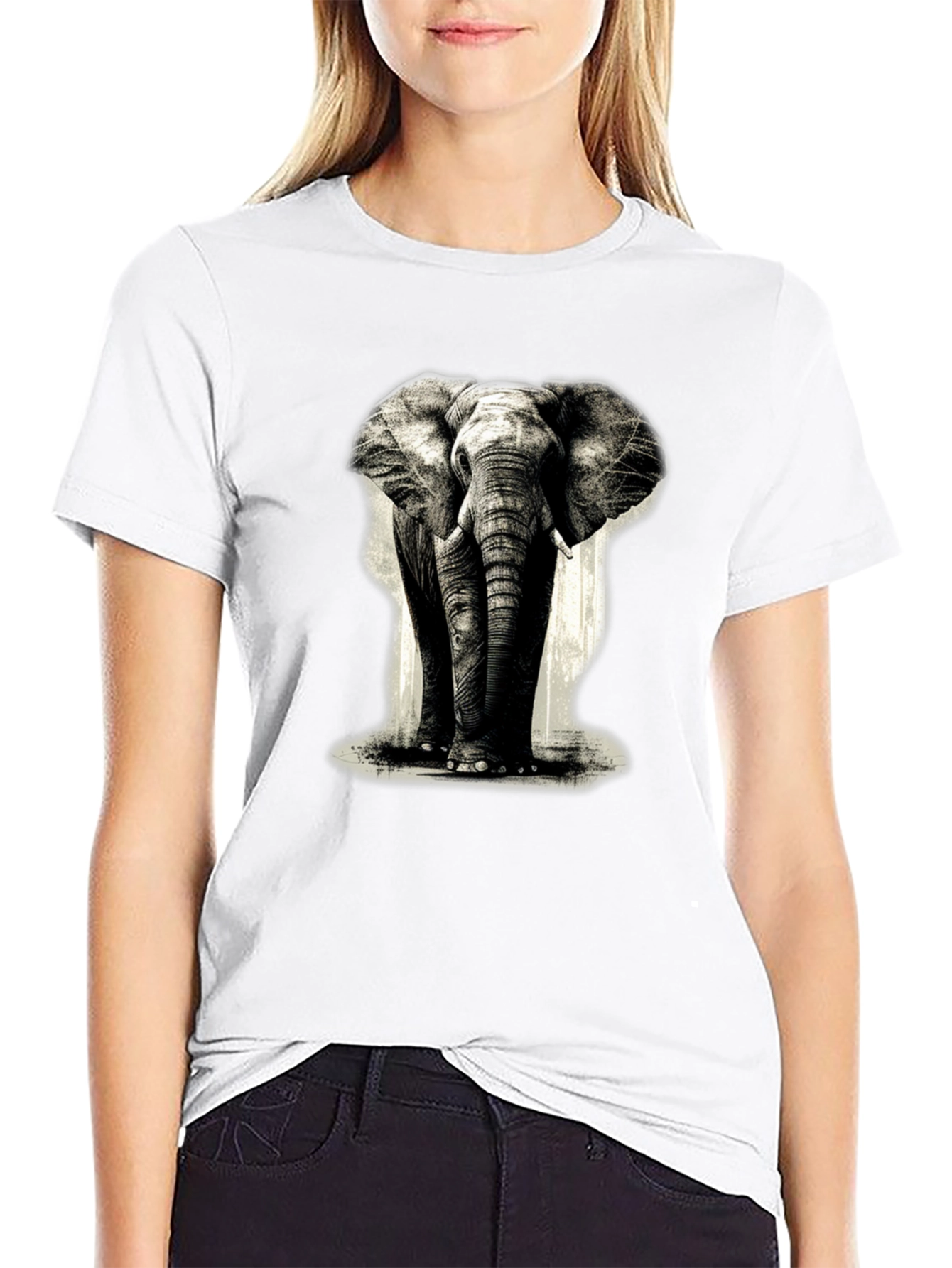 Elephant Graphic Black T-Shirt