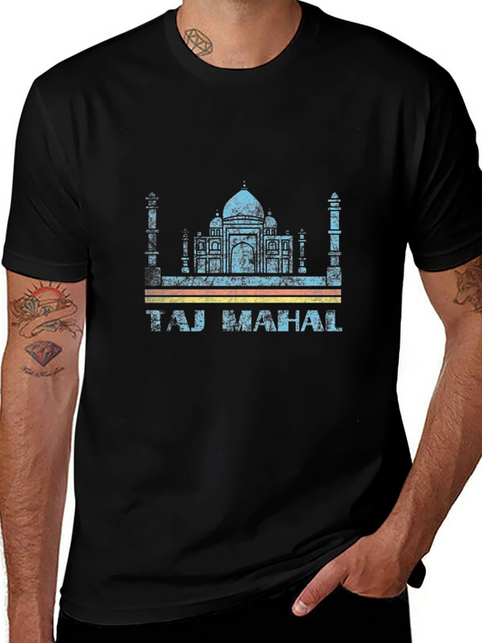 Vintage Taj Mahal Graphic T-Shirt - Black