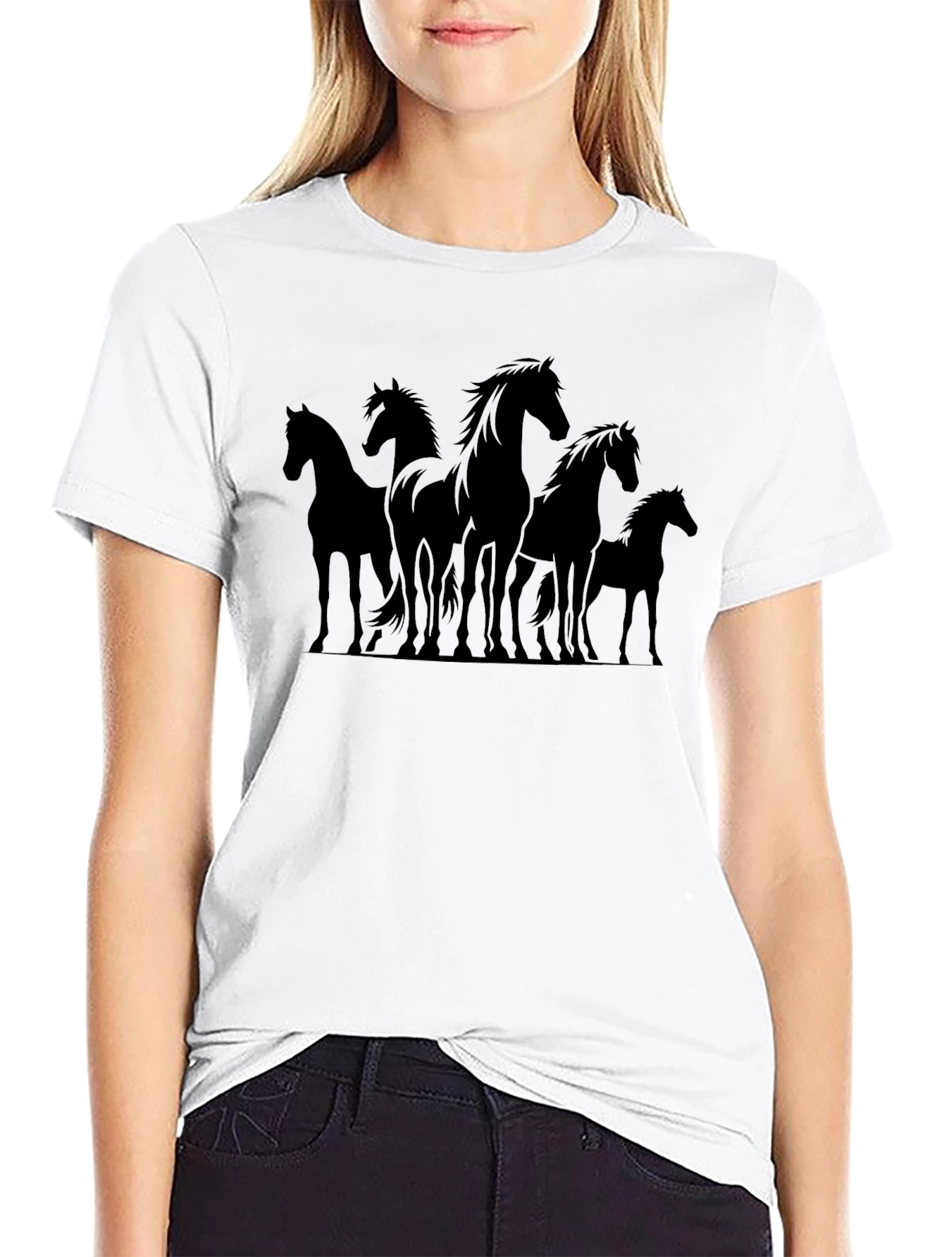 Silhouette Horse T-Shirt - Black Graphic Tee