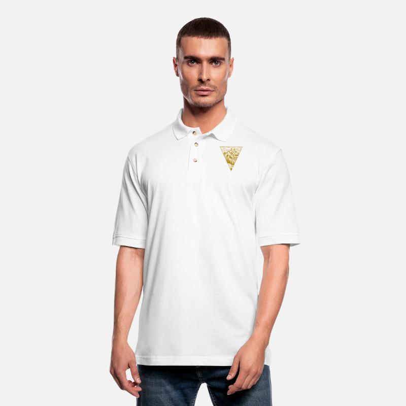 Triangle artwork lake road forest and mountains