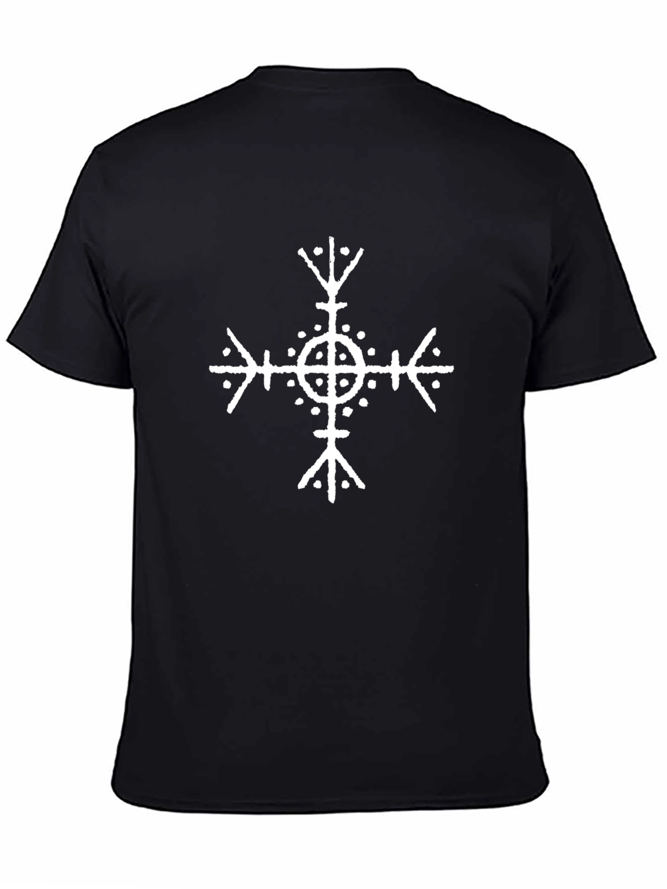 Vegvisir Compass Black Tee - Icelandic Rune Symbol Shirt
