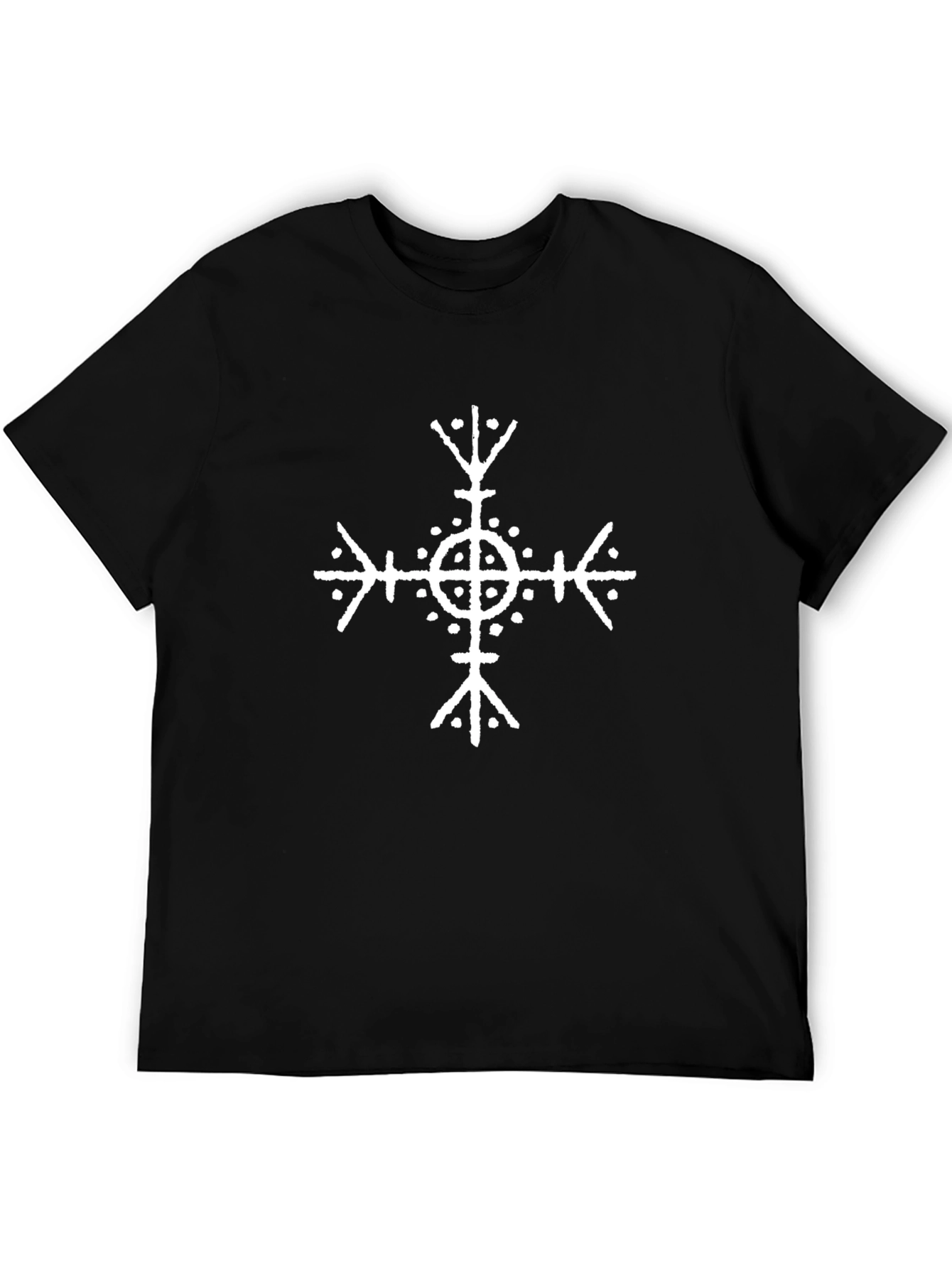 Vegvisir Compass Black Tee - Icelandic Rune Symbol Shirt