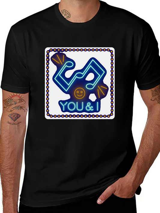 Neon Music Notes T-Shirt - You & I Design