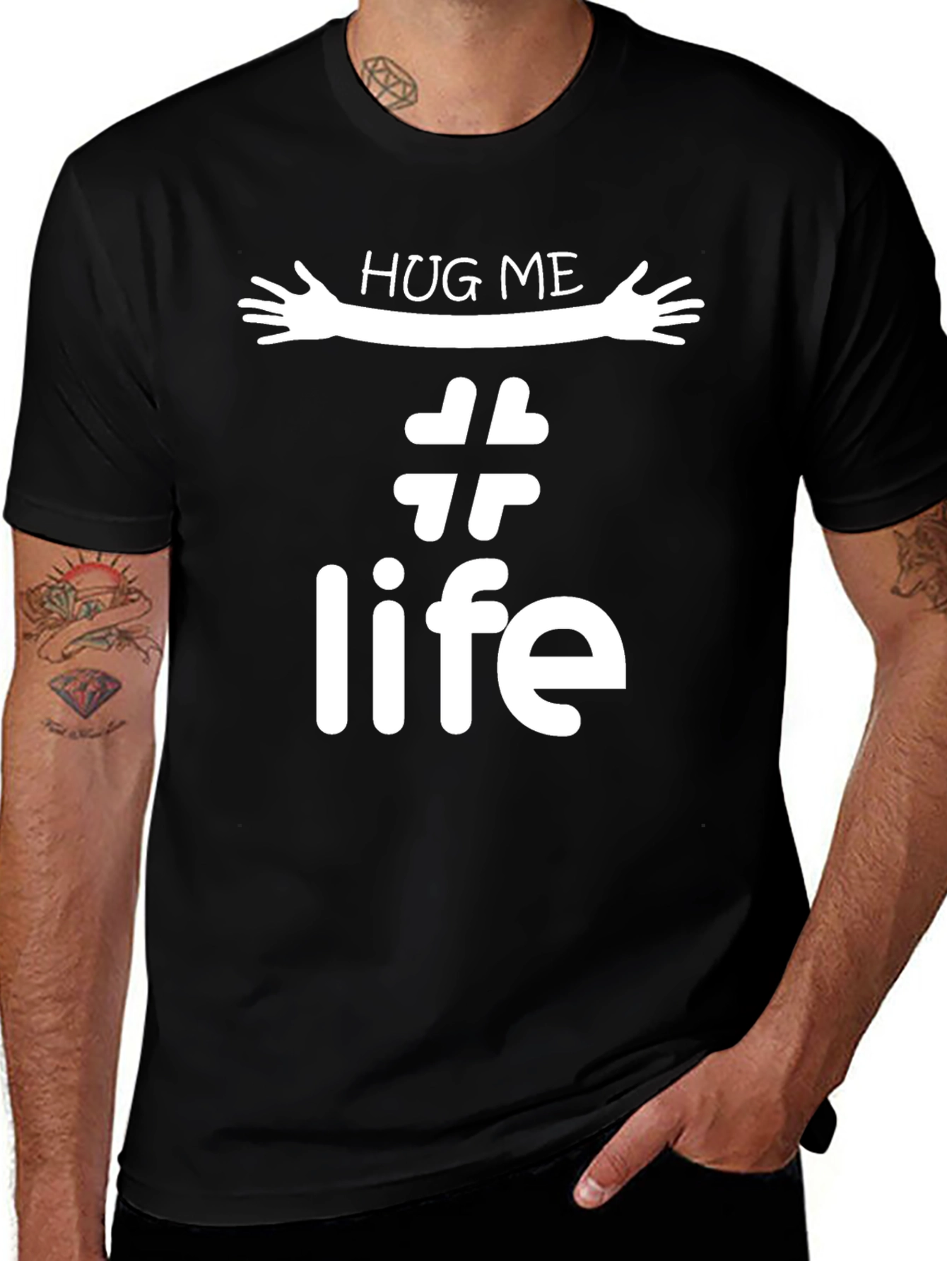 Hug Me Life T-Shirt - Trendy Graphic Tee