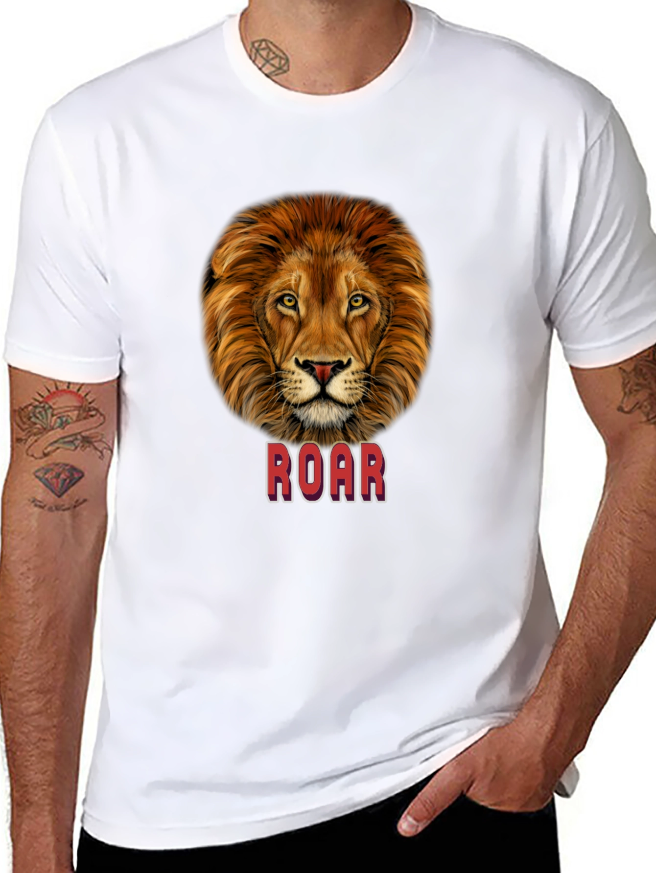 Lion Roar Graphic T-Shirt - Bold Animal Print Tee