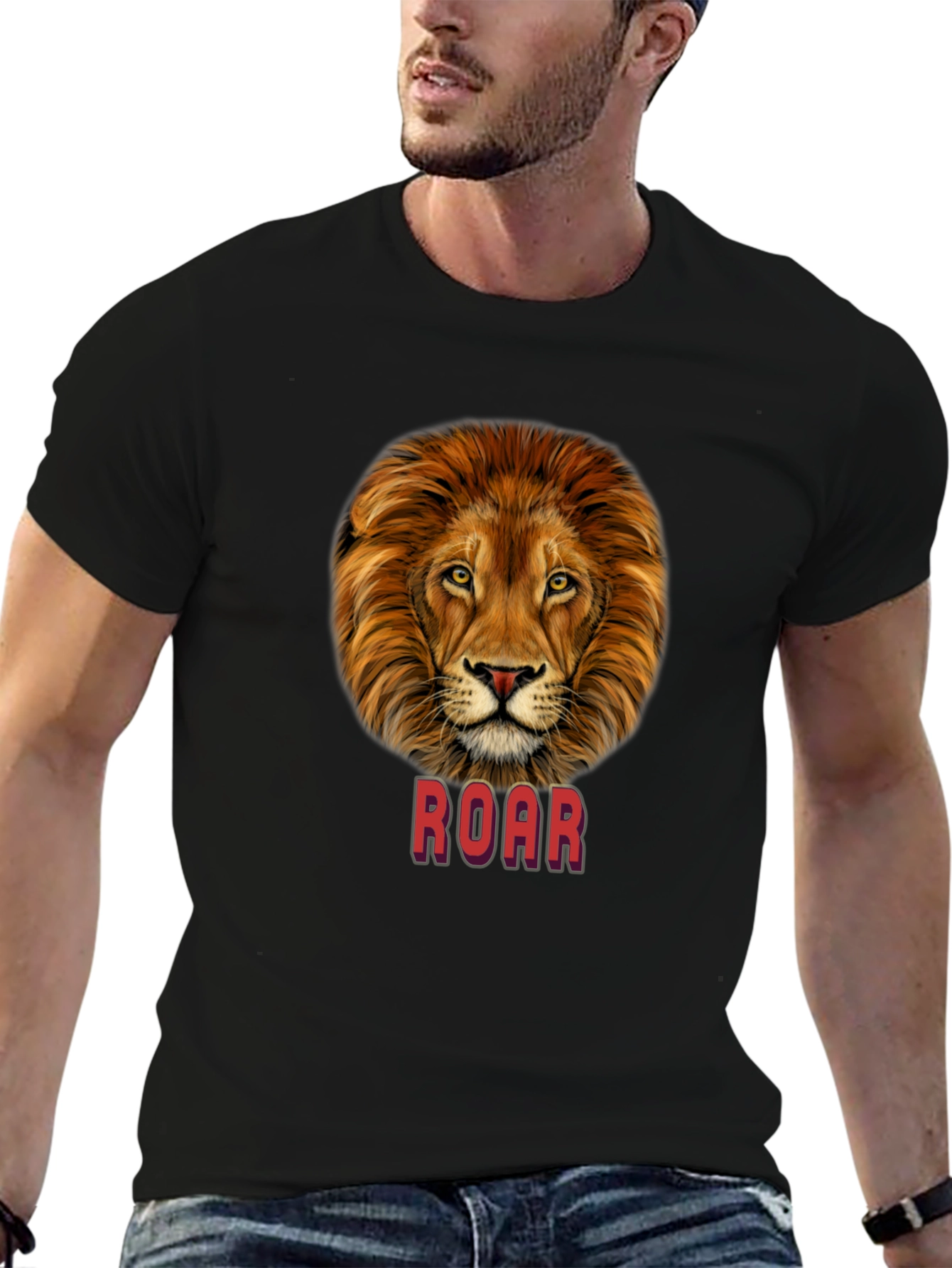 Lion Roar Graphic T-Shirt - Bold Animal Print Tee