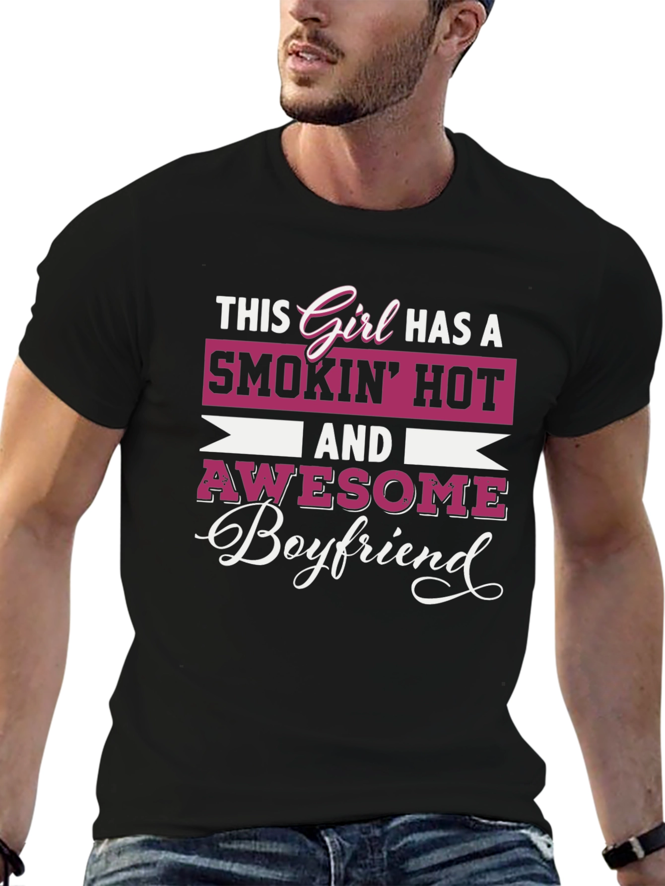 Smokin Hot Girlfriend Awesome Boyfriend Graphic Tee