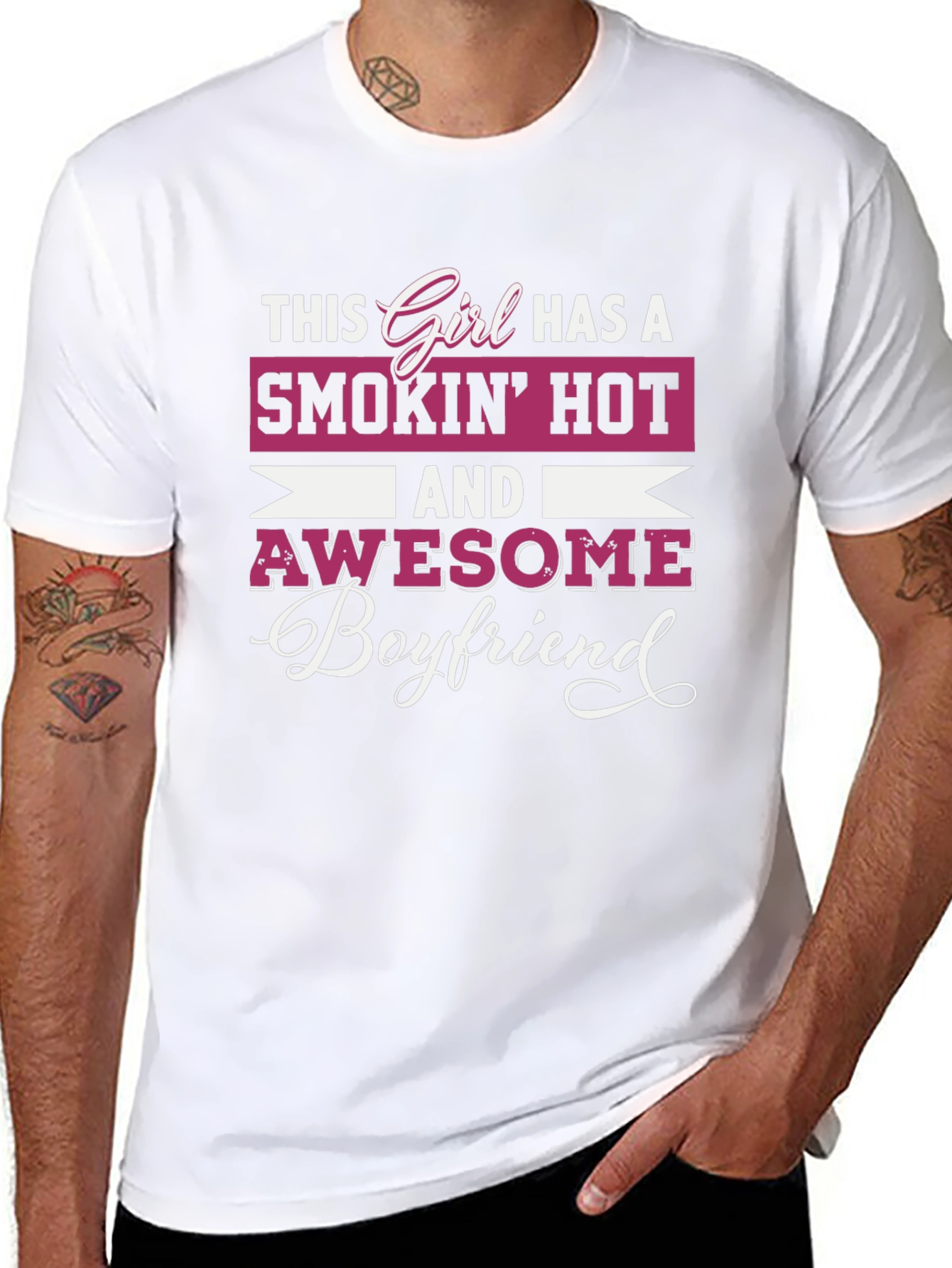 Smokin Hot Girlfriend Awesome Boyfriend Graphic Tee