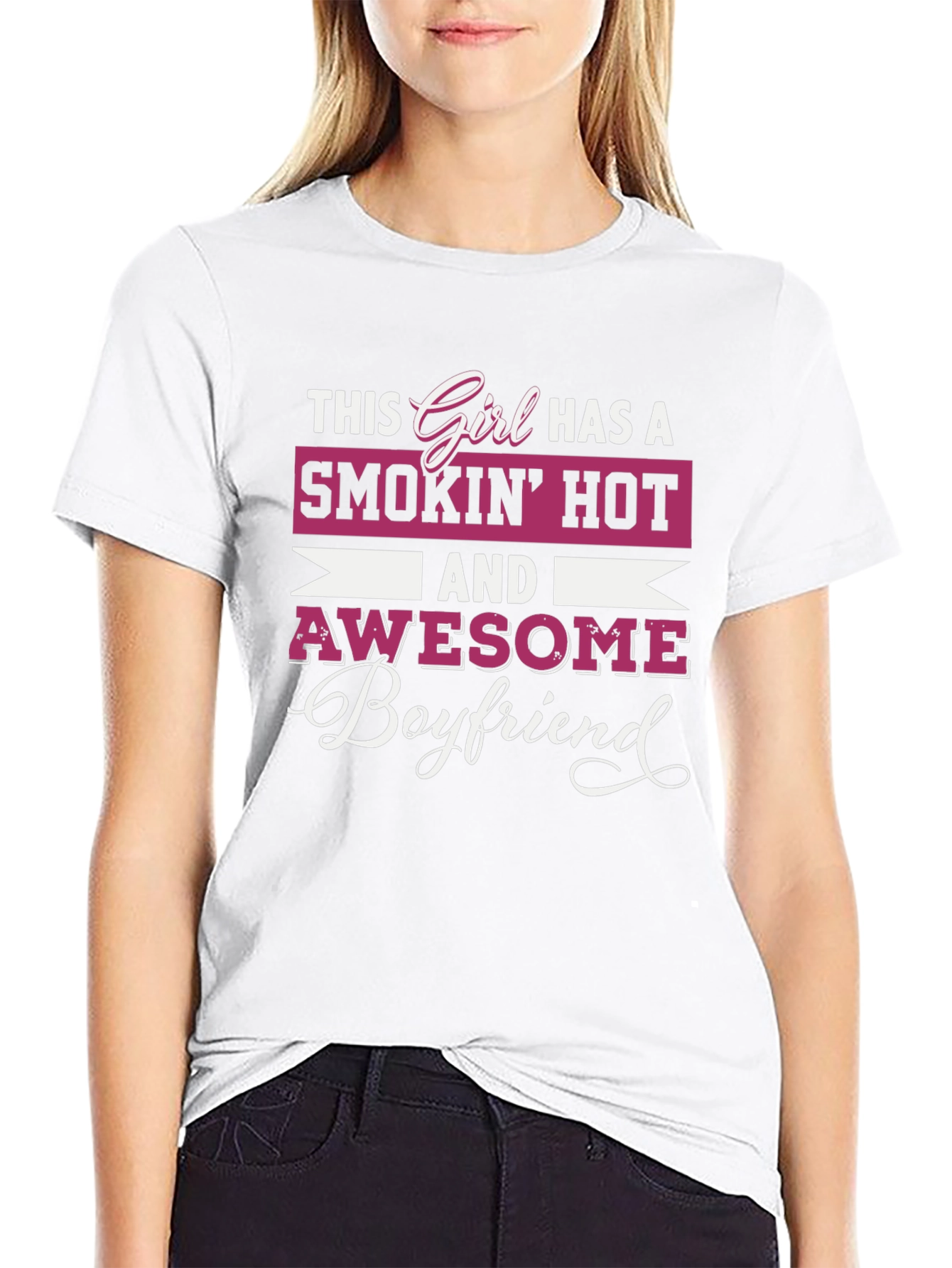 Smokin Hot Girlfriend Awesome Boyfriend Graphic Tee