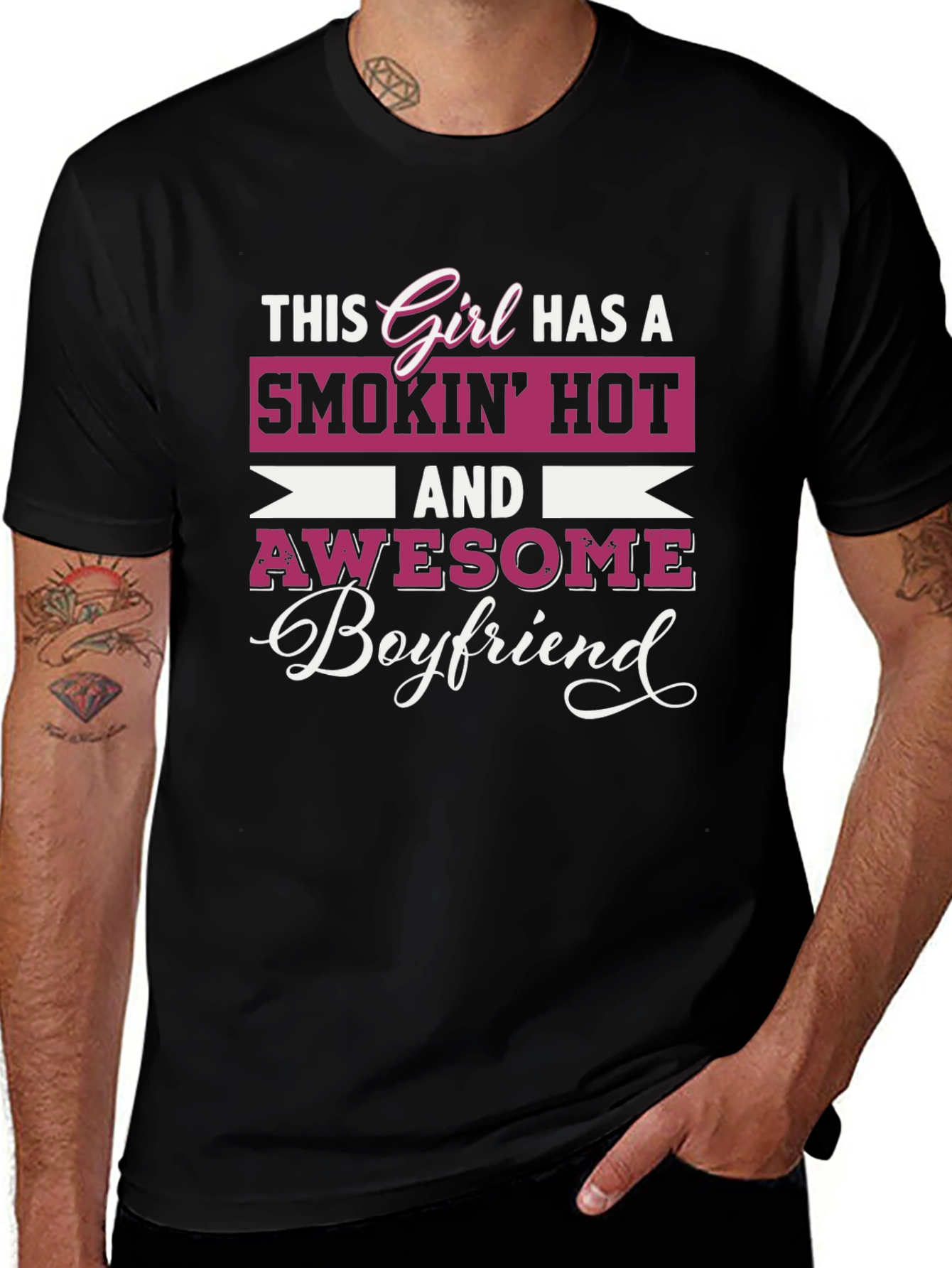 Smokin Hot Girlfriend Awesome Boyfriend Graphic Tee