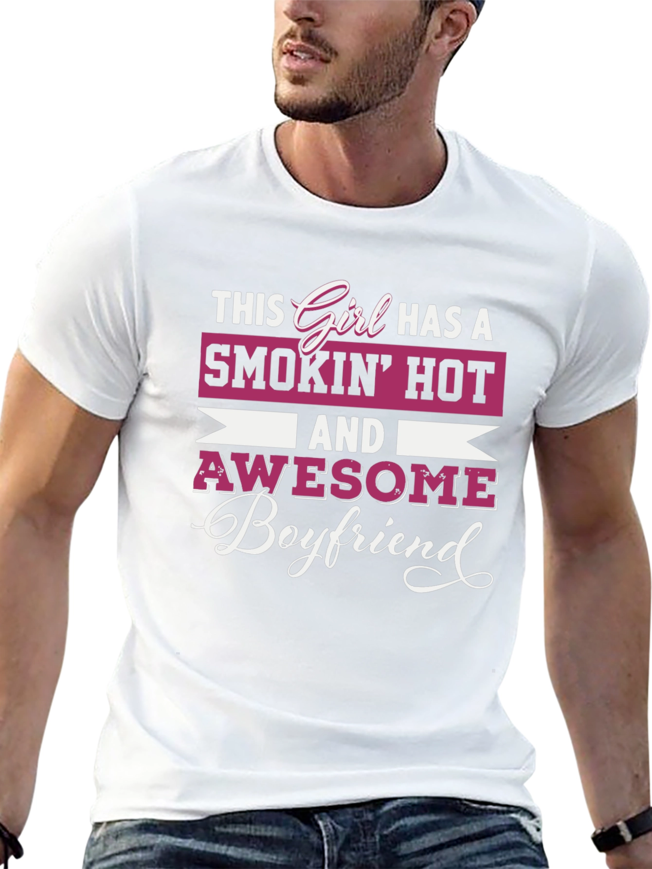Smokin Hot Girlfriend Awesome Boyfriend Graphic Tee