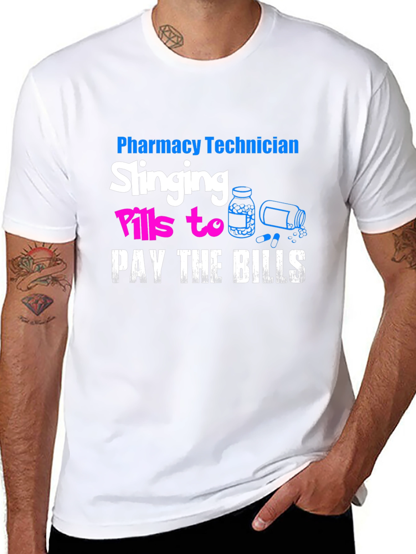 Pharmacy Technician T-Shirt: Slanging Pills To Pay The Bills