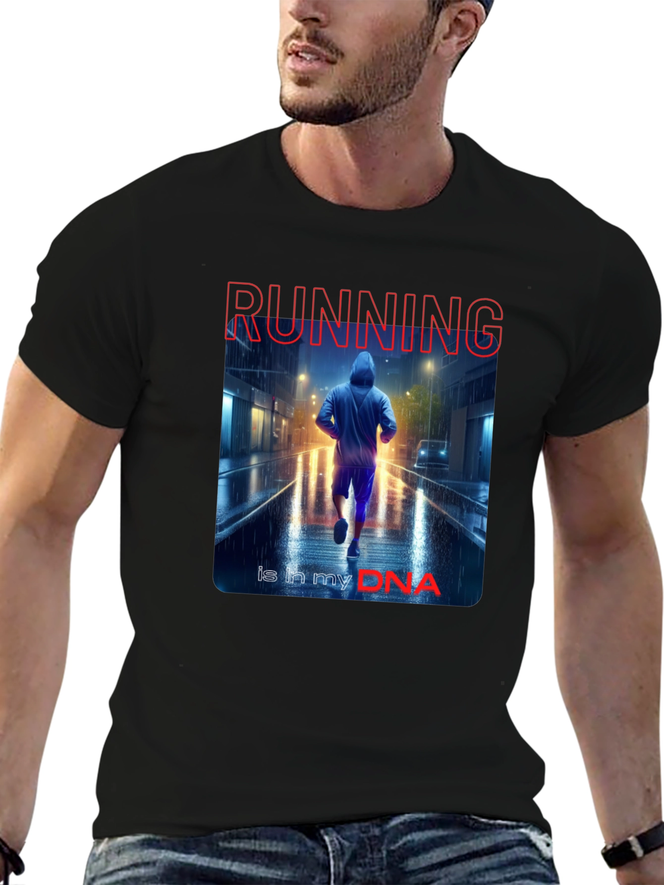 Running DNA Black Graphic Tee
