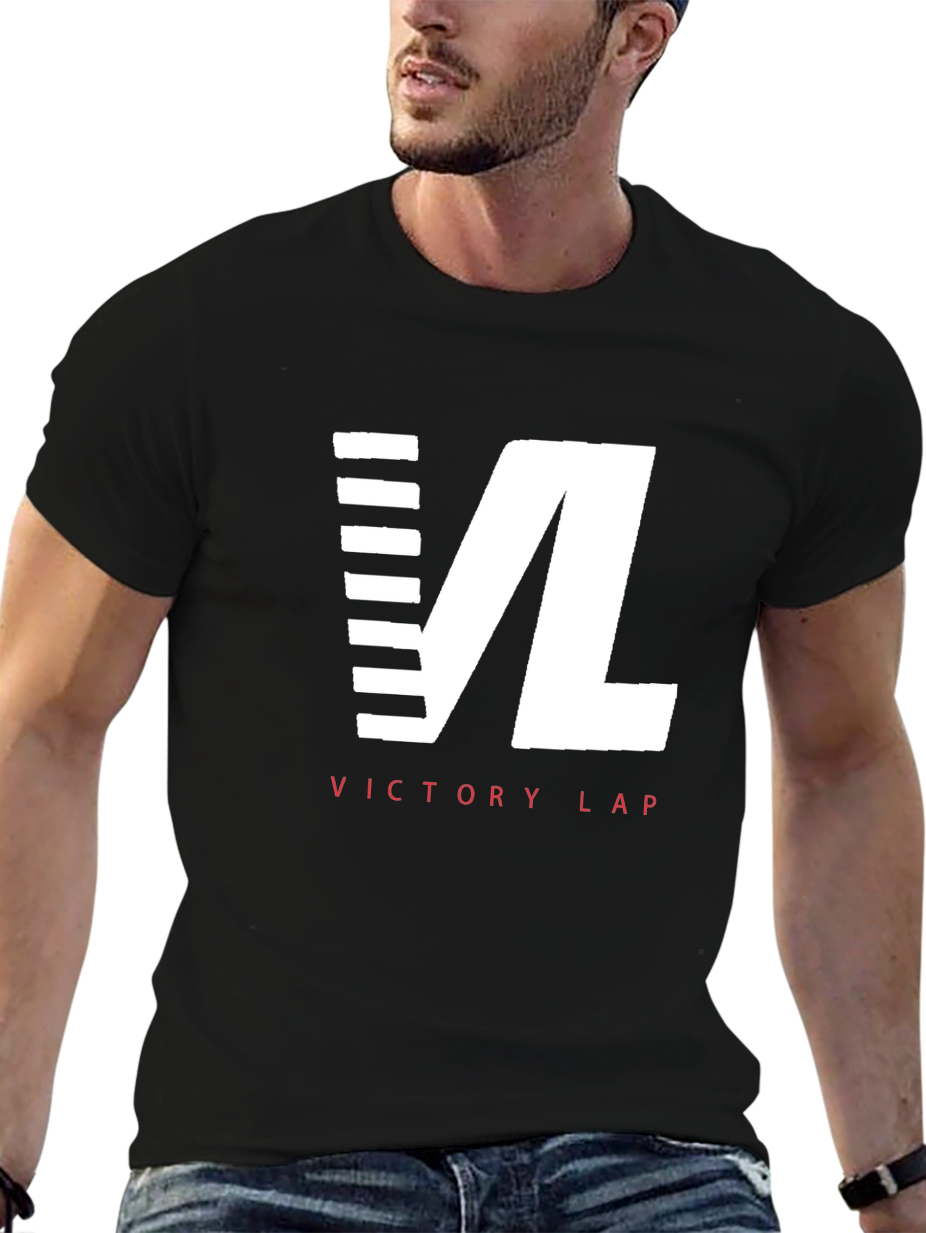 Victory Lap Graphic T-Shirt - Stylish Black Tee
