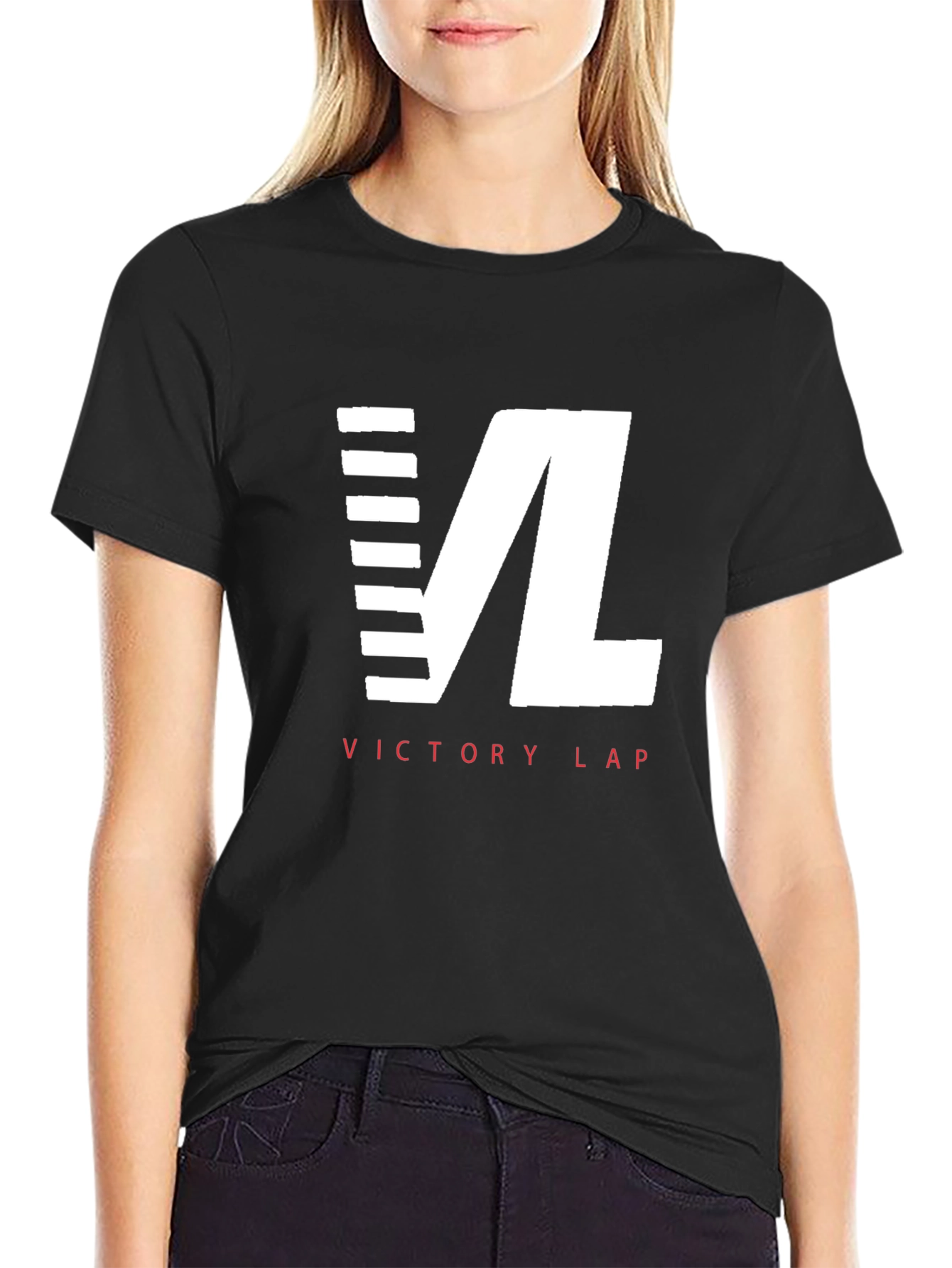 Victory Lap Graphic T-Shirt - Stylish Black Tee