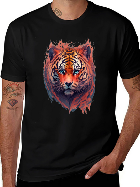 Fiery Tiger Graphic Tee - Bold Animal Print