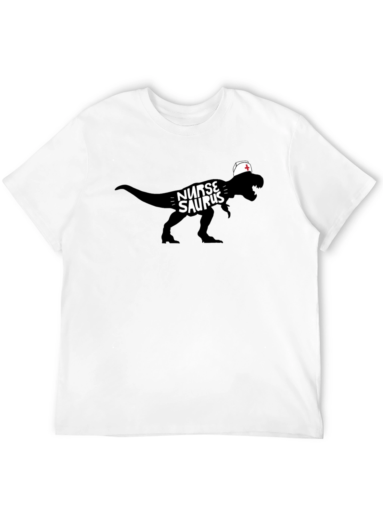 Nurse Dinosaur T-Shirt - Black Graphic Tee