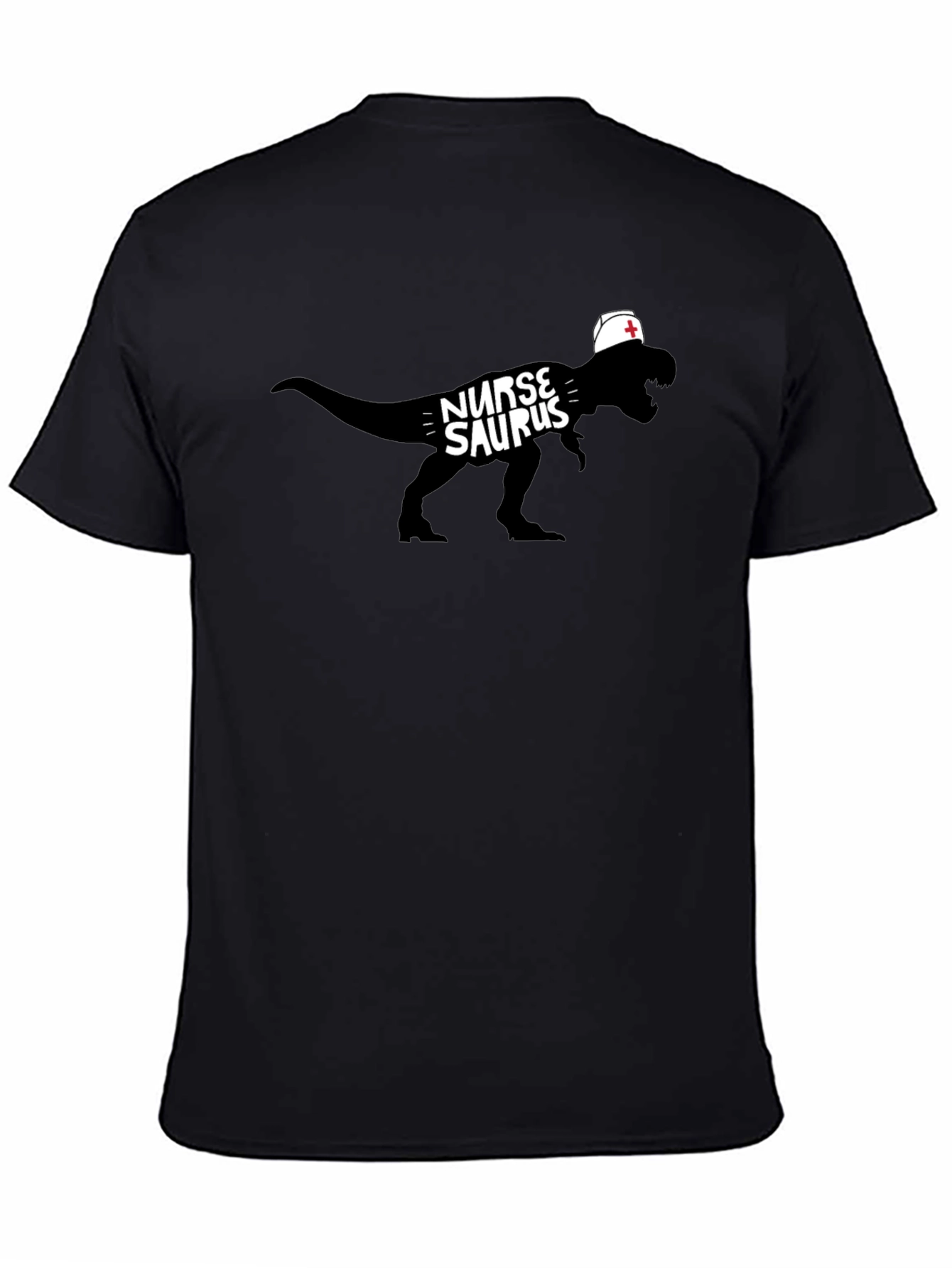 Nurse Dinosaur T-Shirt - Black Graphic Tee
