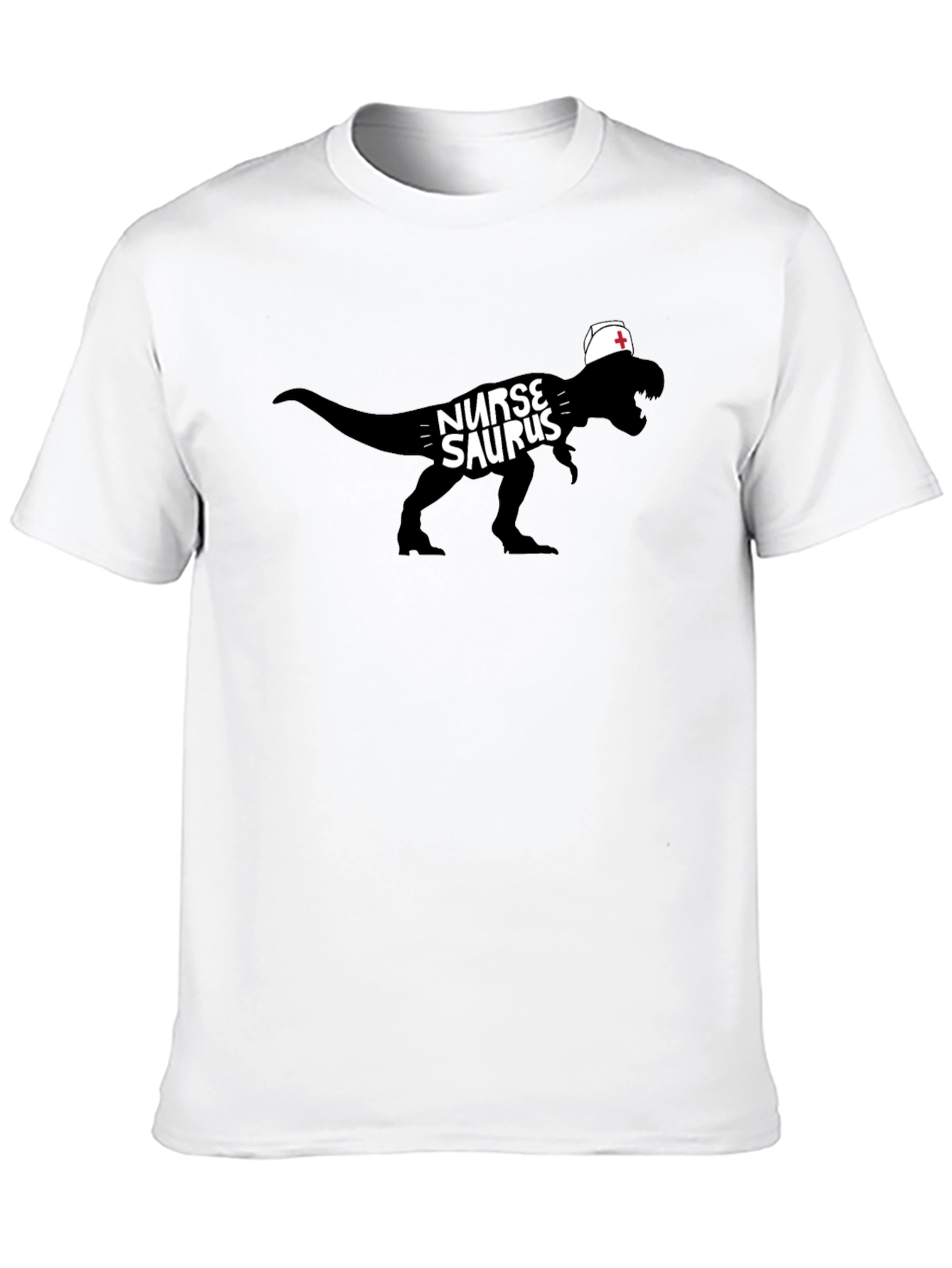 Nurse Dinosaur T-Shirt - Black Graphic Tee
