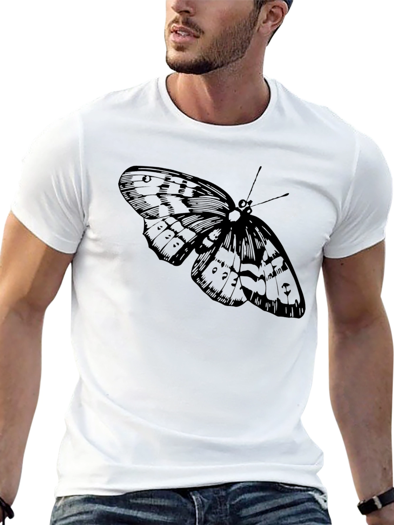 Butterfly Graphic T-Shirt - Black