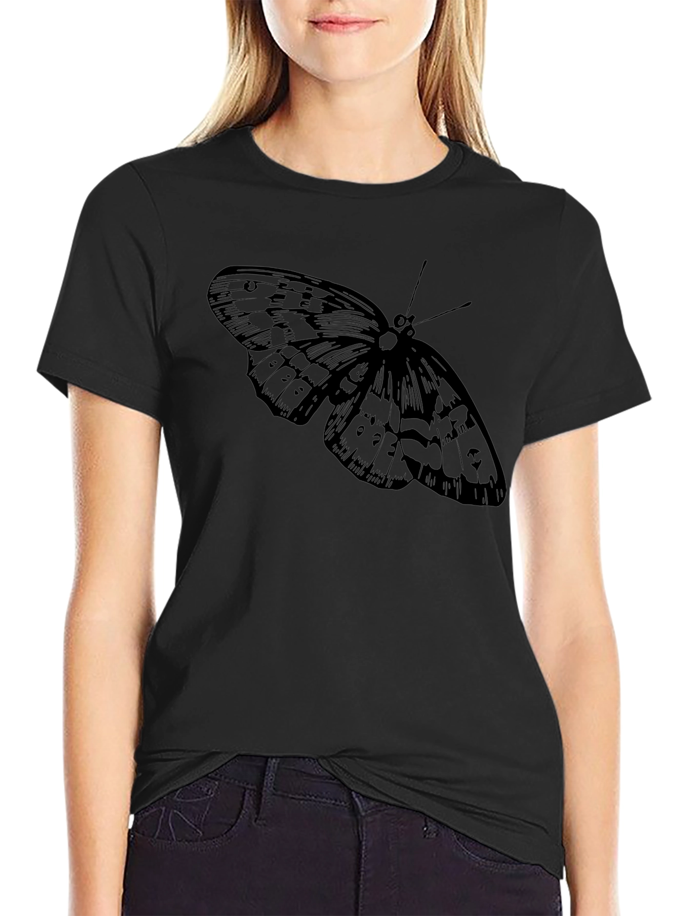Butterfly Graphic T-Shirt - Black