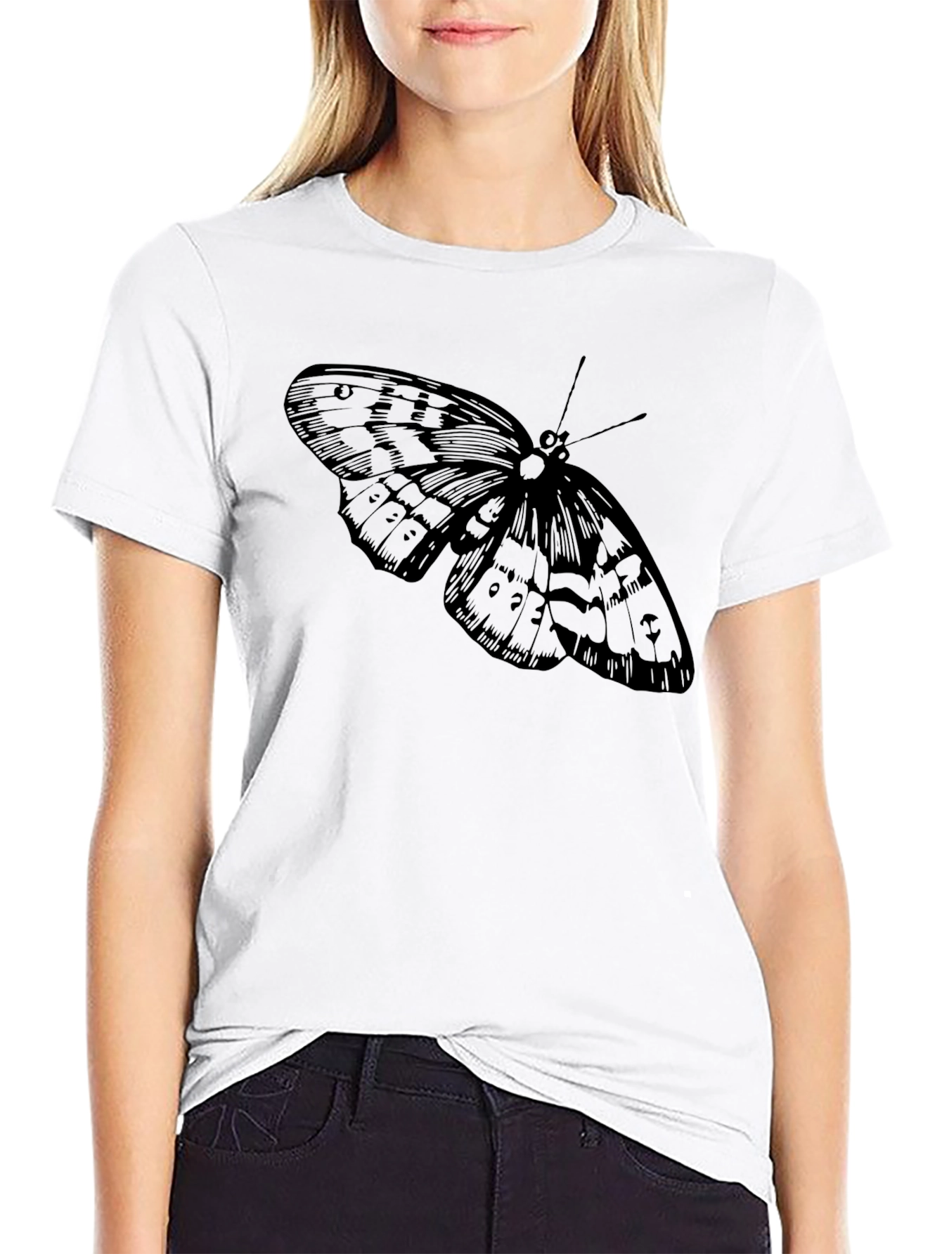 Butterfly Graphic T-Shirt - Black