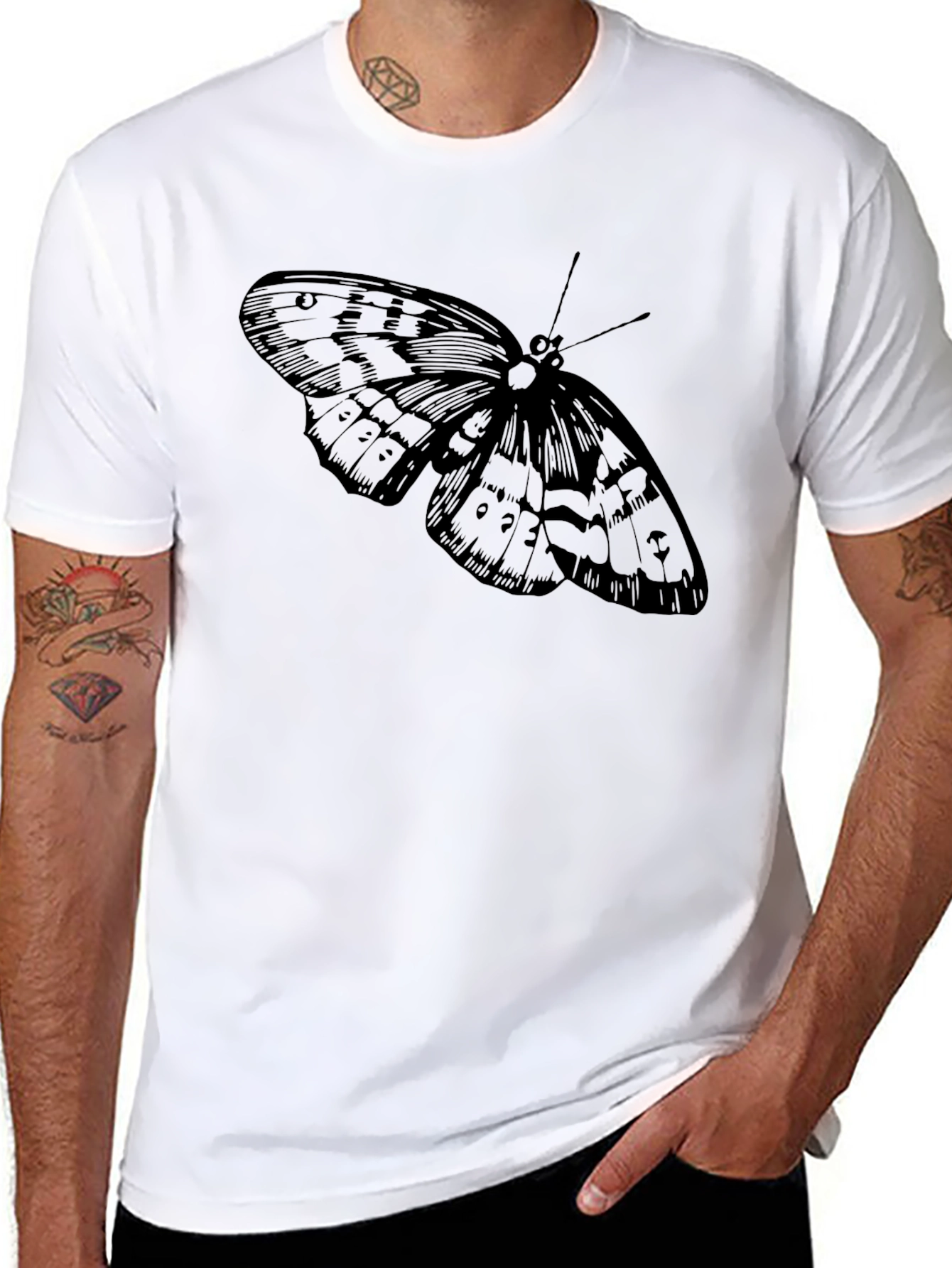 Butterfly Graphic T-Shirt - Black