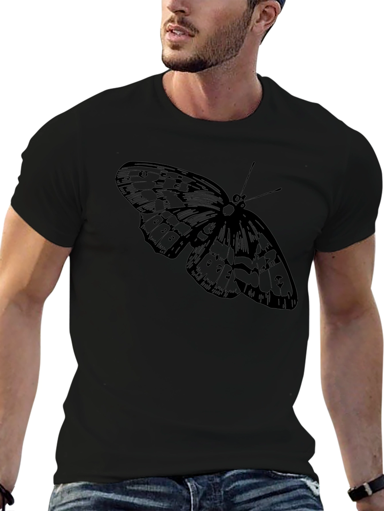Butterfly Graphic T-Shirt - Black