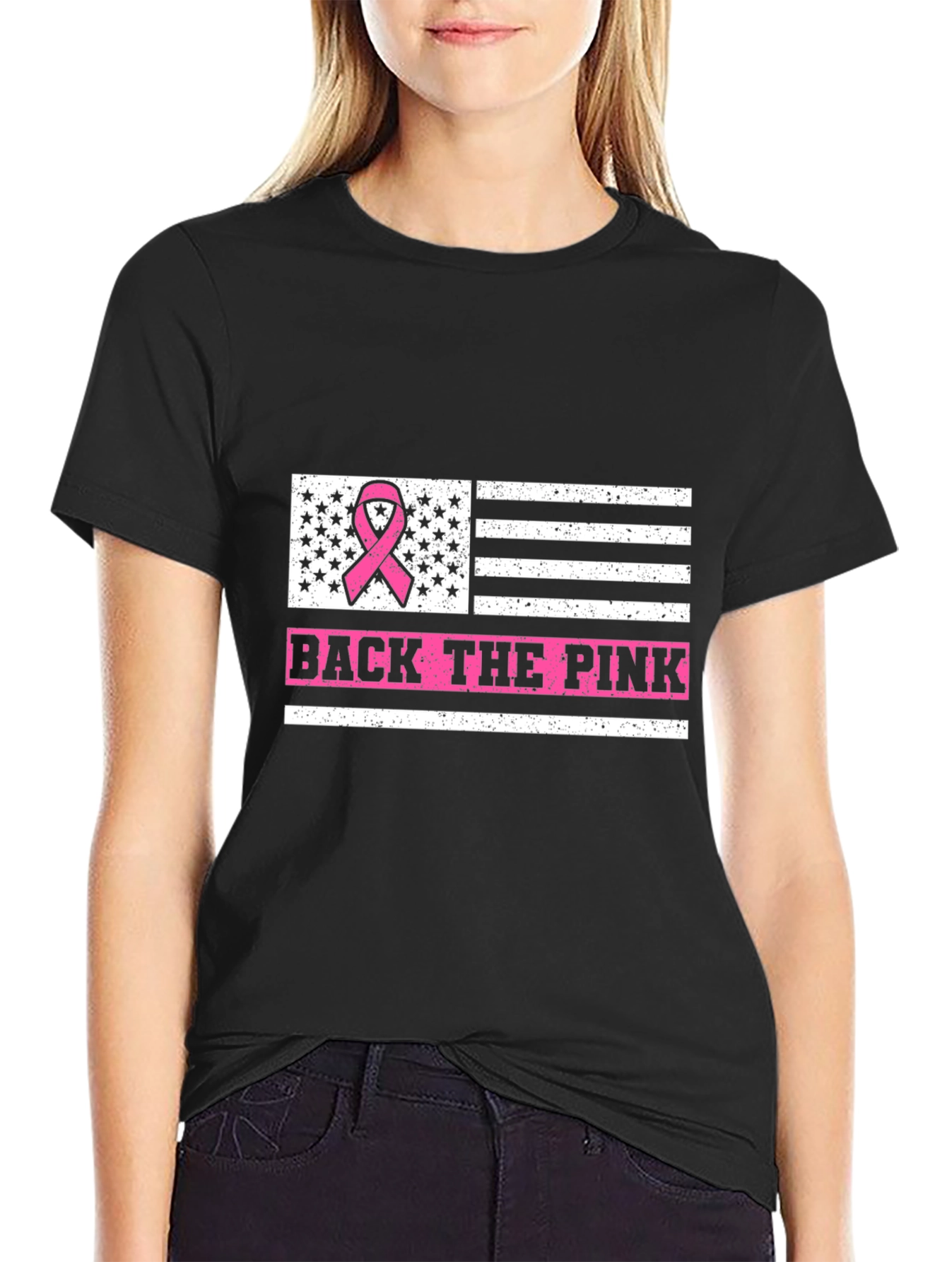Back the Pink Breast Cancer Awareness Graphic Tee