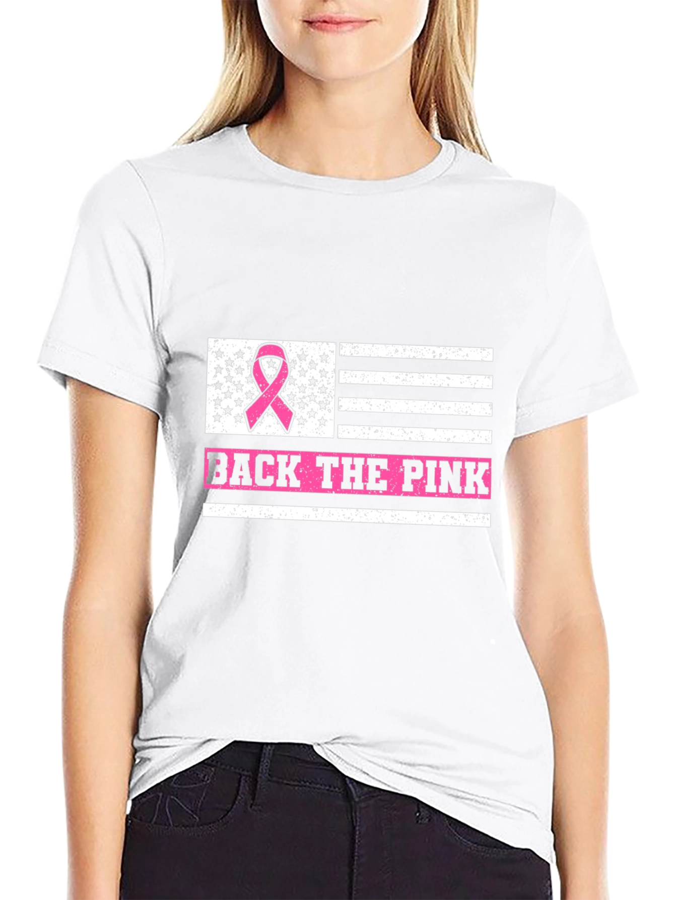 Back the Pink Breast Cancer Awareness Graphic Tee