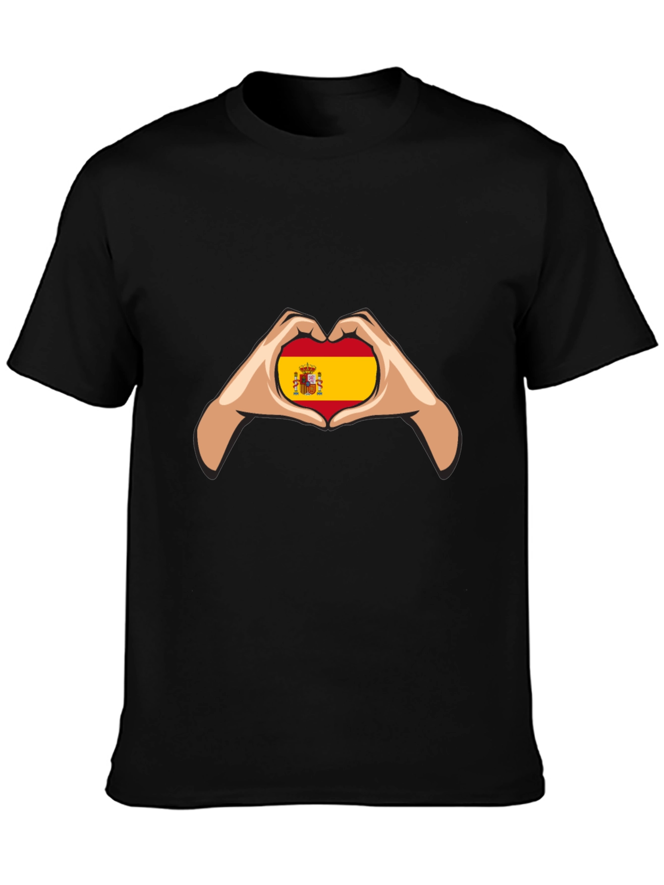 Spain Flag Heart Hands Graphic Tee