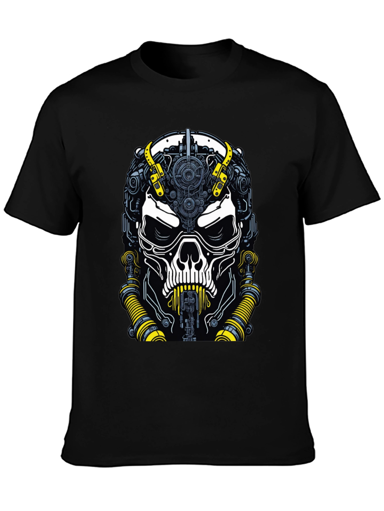 Cyberpunk Skull T-Shirt - Mens Black Graphic Tee