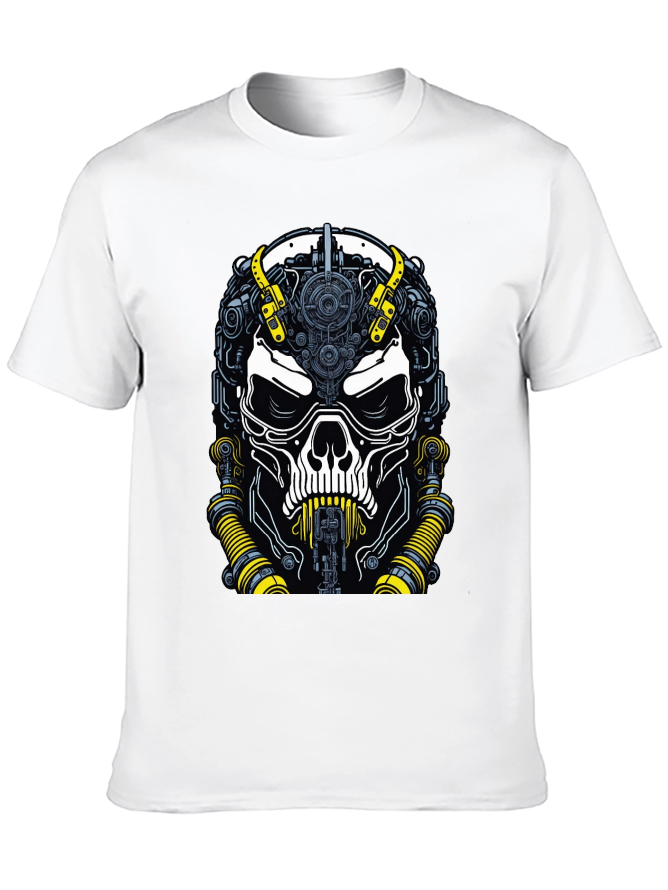 Cyberpunk Skull T-Shirt - Mens Black Graphic Tee