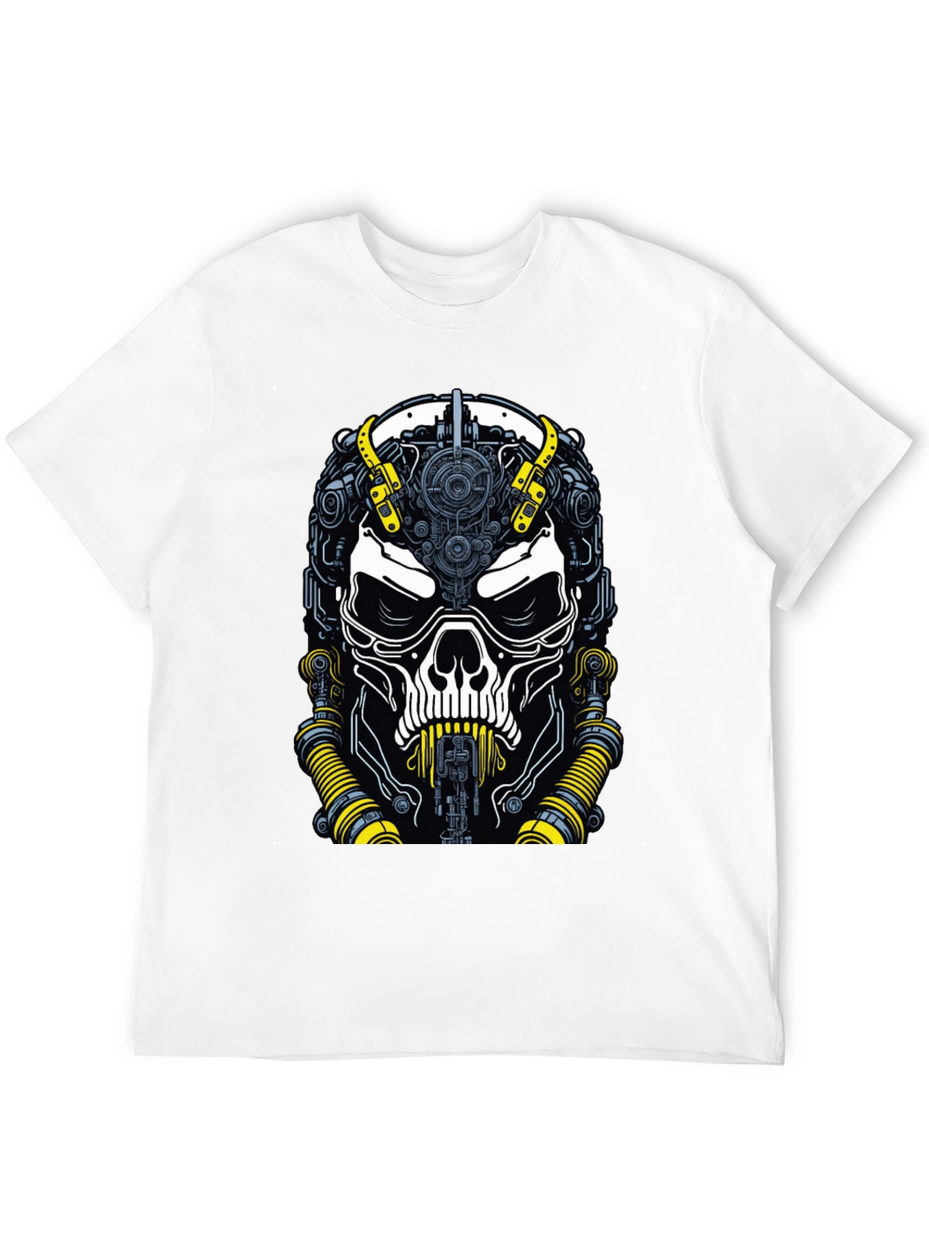 Cyberpunk Skull T-Shirt - Mens Black Graphic Tee