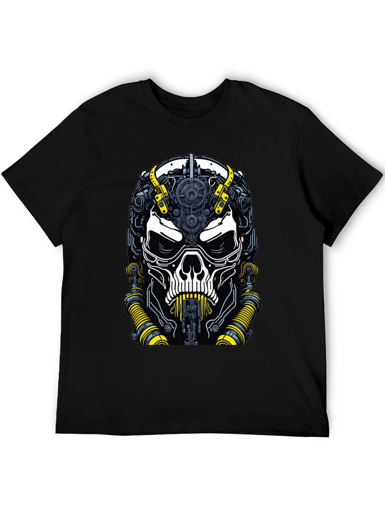 Cyberpunk Skull T-Shirt - Mens Black Graphic Tee