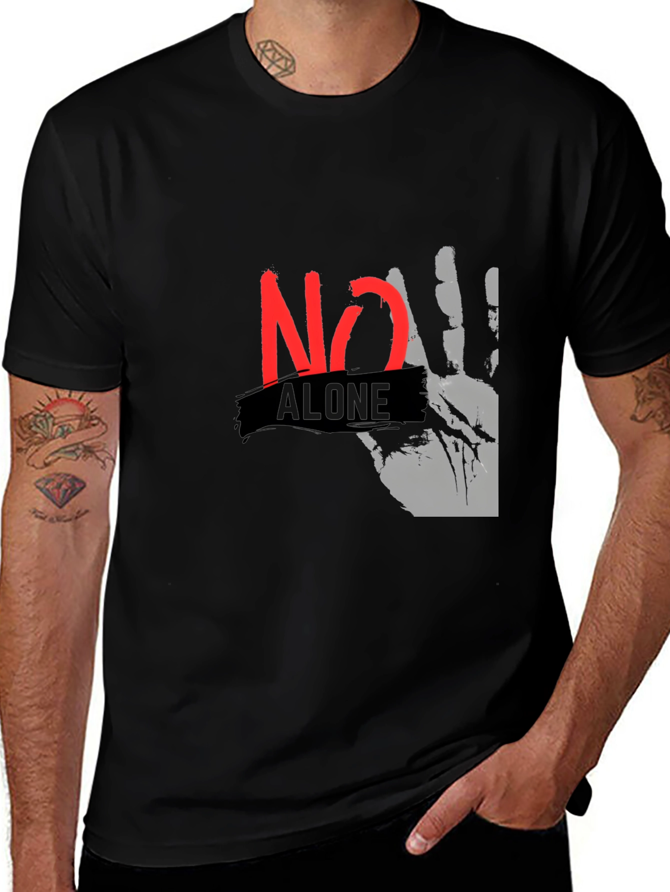 No Alone Graphic Tee - Empowering T-Shirt
