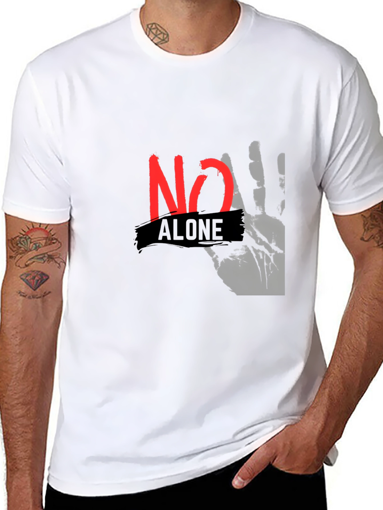 No Alone Graphic Tee - Empowering T-Shirt