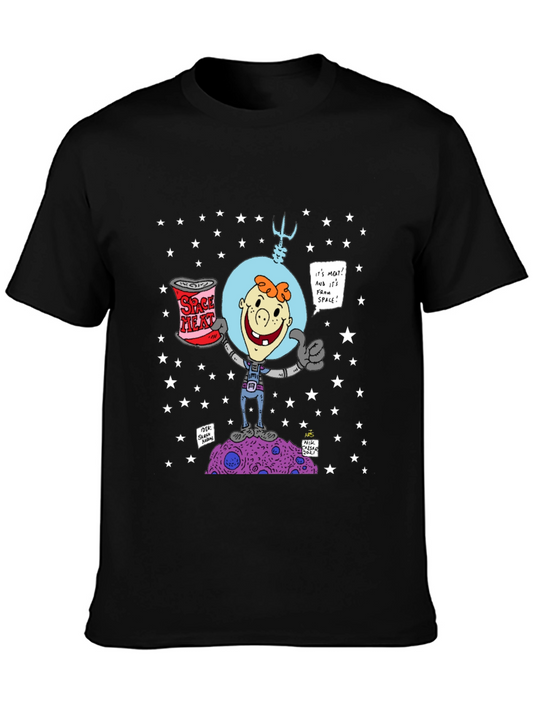 Space Meat T-Shirt: Cartoon Astronaut Design