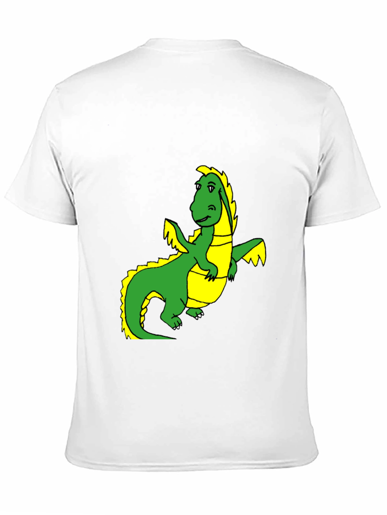 Black T-Shirt with Cartoon Dragon Graphic