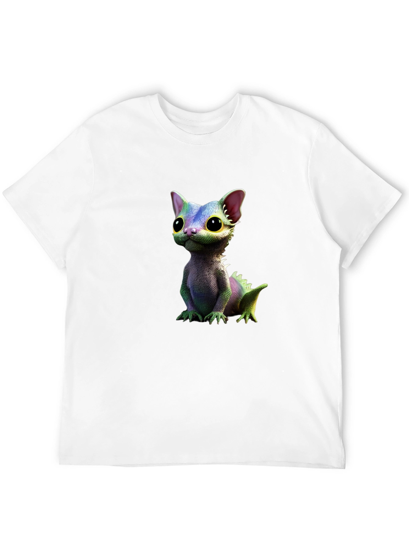 Cartoon Lizard Graphic Tee - Black T-Shirt
