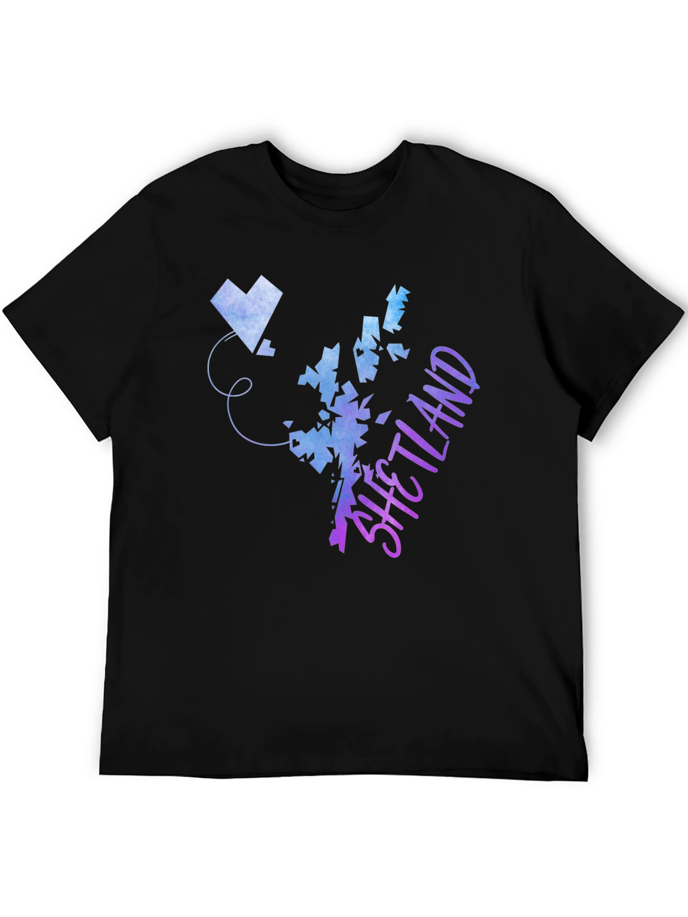 Shetland Islands Map T-Shirt - Gradient Design