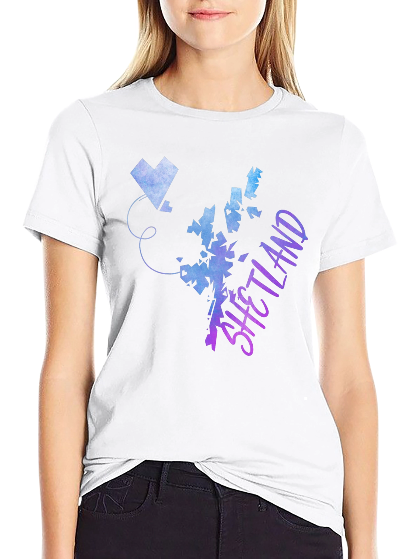 Shetland Islands Map T-Shirt - Gradient Design